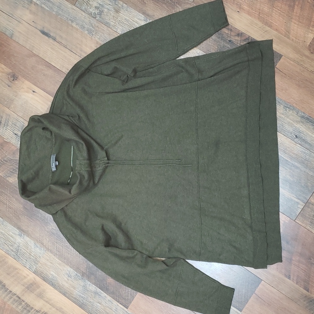 89th & Madison Dark Green Cowlneck Lightweight Sweater Top, Size 1X